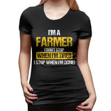 Womens Graphic T-Shirt Farmer Farmer Farm Farm Harvest Farm Gift Soft O-Neck Short Sleeve Shirts