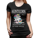 Novelty T Shirt for Women AUNTICORN Like A Normal Aunt But More Awesome Flowy Crew Neck Short Sleeve Tops