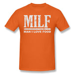 Men's Graphic T Shirt Milf - Man I Love Food Cool Round Neck Short Sleeves Tees