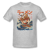 Men's Graphic T Shirt Great Ramen Off Kanagawa Cool Round Neck Short Sleeves Tee