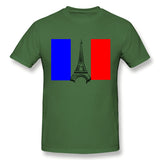 Men's Graphic T Shirt Eiffel Tower France Flag Tower Cool O-Neck Short Sleeves Tees