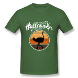 Men's Graphic T Shirt Funny Happy Halloween Beautiful Ostrich Comfy Crew Neck Short Sleeves Shirt