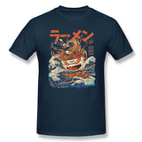 Men's Graphic T Shirt Great Ramen Off Kanagawa Cool Round Neck Short Sleeves Tee