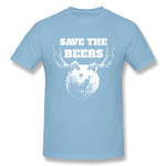 Mens Novelty T-Shirt Save The Beers Comfortable O-Neck Short Sleeves Tee