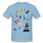 Cotton T Shirt for Men Pluies Dalek Style Crew Neck Short Sleeves Tee