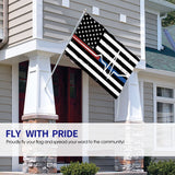 Fly Breeze 3 X 5 Ft Flag Thin Line Flag EMS Polyester Double Stitch Banner for Outside Garden