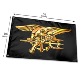 Fly Breeze 3 X 5 Ft Flag Navy Seal Trident Polyester UV Fade Resistant for Party