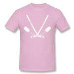 Men's Casual T-shirt Ice Hockey Stick Crossed Skate Puck Comfy Round Neck Short Sleeves Tee