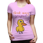 Novelty T Shirt for Women Got Any Grapes Cool Round Neck Short Sleeve Shirts