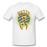 Mens Novelty T-Shirt Pizza Pi Style Crew Neck Short Sleeves Tees