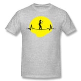 Men's Casual T-shirt Slacklining Heartbeat - Woman Comfy Crew Neck Short Sleeves Blouse Tops