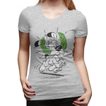 Womens Graphic T-Shirt Asterix & Obelix Dogmatix Laurel Wreath Summer Round Neck Short Sleeve Tee