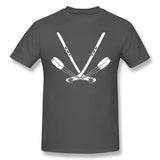 Men's Casual T-shirt Ice Hockey Stick Crossed Skate Puck Comfy Round Neck Short Sleeves Tee