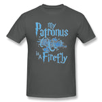 Cotton T Shirt for Men My Patronus Is A Firefly Breathable O-Neck Short Sleeves Tee