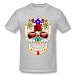 Men's Graphic T Shirt Mexican Sugar Skull Day Dead Breathable Round Neck Short Sleeves Tee