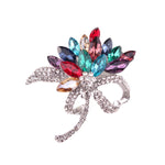 Women's Austrian Crystal Brooch Wedding Flower Leaf Bouquet Brooch