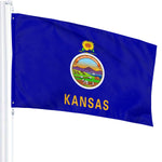 Fly Breeze 3 X 5 Ft Flag Kansas Flag Polyester Vivid Color for Home