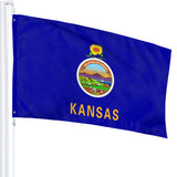 Fly Breeze 3 X 5 Ft Flag Kansas Flag Polyester Vivid Color for Home