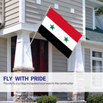 Fly Breeze 4 X 6 Ft Polyester Flag Syria Flag Brass Grommet Canvas Header Indoor Outdoor