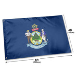 Fly Breeze 4 X 6 Ft Polyester Flag Maine Flag Brass Grommet Canvas Header Indoor Outdoor