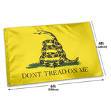 Fly Breeze 4 X 6 Ft Polyester Flag Don't Tread On Me Gadsden Flag Double Stitch Banner Garden House Decorations