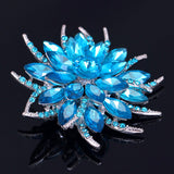 Women's Austrian Crystal Brooch Wedding Flower Leaf Bouquet Brooch