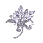 Women's Austrian Crystal Brooch Wedding Flower Leaf Bouquet Brooch