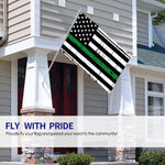 Fly Breeze 4 X 6 Ft Polyester Flag Distressed Thin Green Line American Flag Double Stitched Brass Grommets Home