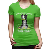 Novelty T Shirt for Women Border Collie Tennis Comfy Round Neck Short Sleeve Shirts