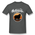 Men's Graphic T Shirt Funny Happy Hallloween Beautiful Sheep Breathable O-Neck Short Sleeves Tees