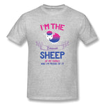 Cotton T Shirt for Men Gay Pride - Bi-Sheep Cool Crew Neck Short Sleeves Shirt