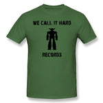 Men's Casual T-shirt We Call It Hard Record Logo 5 Style Round Neck Short Sleeves Shirt