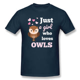 Men's Graphic T Shirt Only A Girl Who Loves Owls Bird Gift Breathable Round Neck Short Sleeves Tee