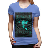 Women's Casual T-shirt The Earth Is Flat Soft O-Neck Short Sleeve Tee