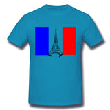 Men's Graphic T Shirt Eiffel Tower France Flag Tower Cool O-Neck Short Sleeves Tees