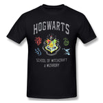 Cotton T Shirt for Men Hogwarts Cool O-Neck Short Sleeves Tees