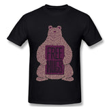 Men's Casual T-shirt Free Hugs Bear New Comfortable Crew Neck Short Sleeves Shirt