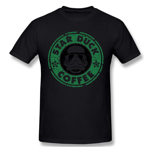 Cotton T Shirt for Men Star Duck Coffee Comfortable Crew Neck Short Sleeves Shirt