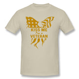 Mens Novelty T-Shirt Veteran Kiss Me Veteran T Shirt Style Round Neck Short Sleeves Shirt