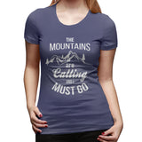 Women's Casual T-shirt The Mountains Are Calling And I Must Go Summer Round Neck Short Sleeve Shirts