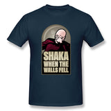 Cotton T Shirt for Men Shaka, When The Walls Fell Comfortable Round Neck Short Sleeves Shirt