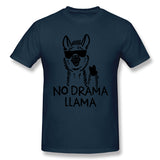 Mens Novelty T-Shirt No Drama LLama Comfy Round Neck Short Sleeves Tees