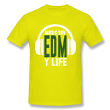 Men's Casual T-shirt Music Saved My Life Comfortable O-Neck Short Sleeves Tees