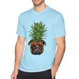 Men's Casual T-shirt Pineapple Pug Comfy Crew Neck Short Sleeves Tee