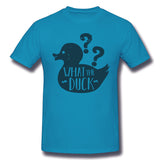 Mens Novelty T-Shirt What The Duck Cool O-Neck Short Sleeves Blouse Tops