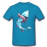 Cotton T Shirt for Men Squid Vs Whale Style Crew Neck Short Sleeves Shirt