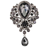 Vintage Wedding Bridal Elegant Brooches Crystal Rhinestone Tear drop Brooch Pin for Women