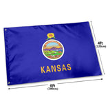 Fly Breeze 4 X 6 Ft Polyester Flag Kansas Flag Double Stitched Brass Grommets Home