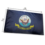 Fly Breeze 3 X 5 Ft Flag US Navy Images Logo Polyester Vivid Color for Party