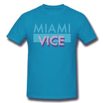 Cotton T Shirt for Men Miami Vice Style Round Neck Short Sleeves Shirt